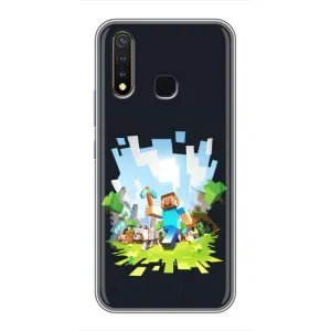 Чехол Майнкрафт на Vivo Y19 (AlphaPrint) Minecraft (персонажи Minecraft)