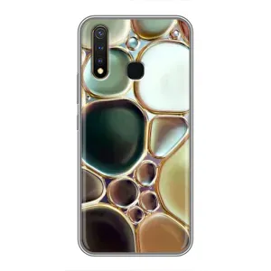 Мраморный чехол на Vivo Y19 (VPrint) (Радужный Мрамор)