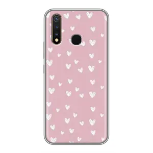 Чохол з розовим принтом для Vivo Y19 (Сердечки на рожевому)