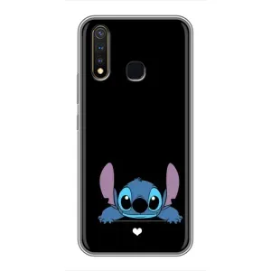 Чехол с принтом Стич на Vivo Y19 (Стич на черном)