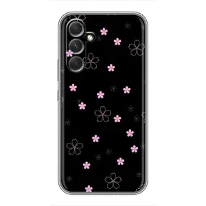 Чохол з розовим принтом для ViVO Y19s GT (Рожеві квіти на чорному)