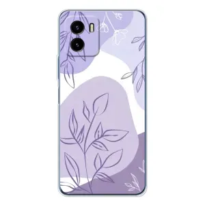 Силконовий чохол з принтом в квітах на Vivo Y19s Pro (Фіолетове листя абстракція)