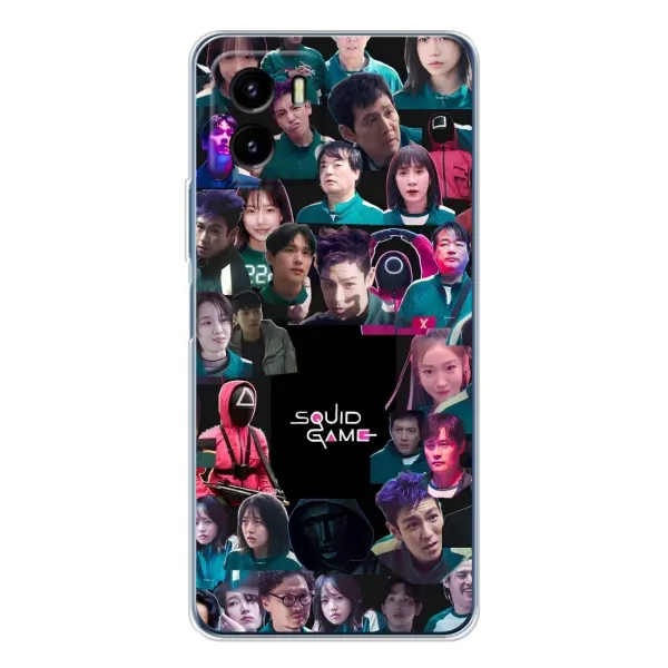 Чехол с принтом «Коллаж Игра кальмара» для Vivo Y19s Pro Чехол с принтом «Коллаж Игра кальмара» для Vivo Y19s Pro