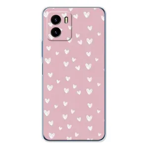 Чохол з розовим принтом для Vivo Y19s Pro (Сердечки на рожевому)