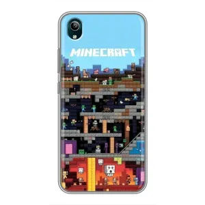 Чехол Майнкрафт на ViVO Y1s (AlphaPrint) Minecraft (фон Minecraft)