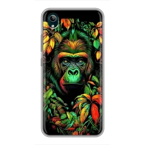 Чехол с Обезьянами ViVO Y1s - (AlphaPrint) (Обезьяна в тропиках)