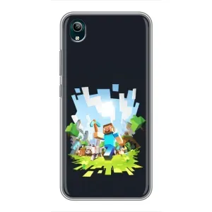 Чехол Майнкрафт на ViVO Y1s (AlphaPrint) Minecraft (персонажи Minecraft)