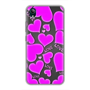 Чехлы для любимой на Виво у1с (VPrint) (Pink hearts)