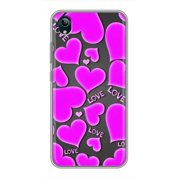 Чехол с принтом «Pink hearts» для Vivo Y1s Чехол с принтом «Pink hearts» для Vivo Y1s