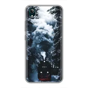 Новогодние, Праздничные Чехлы для ViVO Y1s - 2024 год (Зимний поезд)