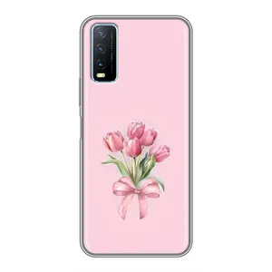 Чехол с розовым рисунком для ViVO Y20 (Букет цветов)