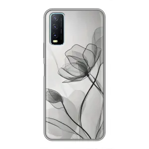 Чехол с принтом «Черные цветы» для Vivo Y20