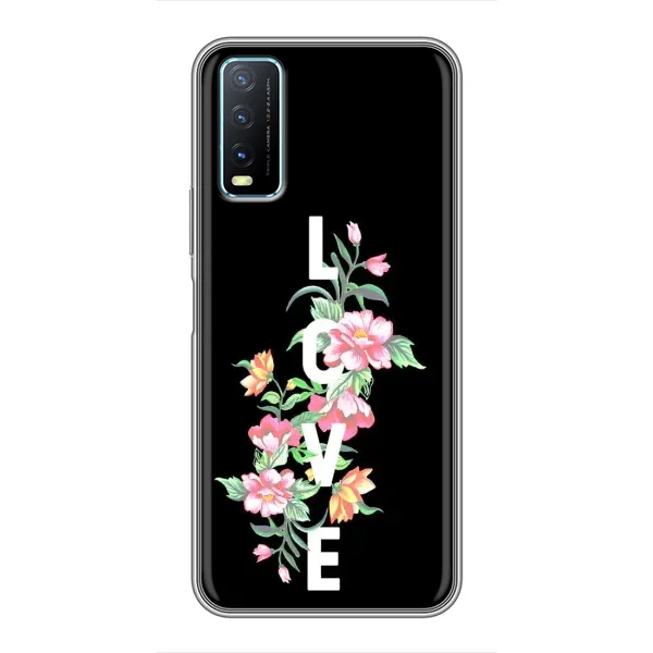 Чохол з принтом «Квіти LOVE» для Vivo Y20 Чохол з принтом «Квіти LOVE» для Vivo Y20