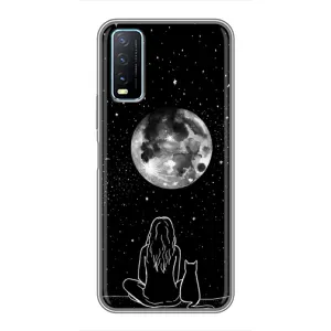 Чохол з малюнком кіт на ViVO Y20 (Дівчина з котом)
