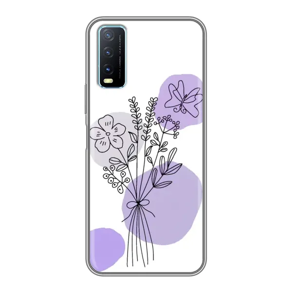 Чехол с принтом «Букет фиолетовая абстракция» для Vivo Y20 Чехол с принтом «Букет фиолетовая абстракция» для Vivo Y20