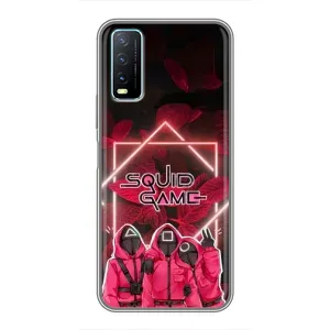 Чехол Гра в кальмара для ViVO Y20 (Охранники Игра кальмара)