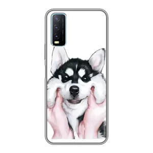 Чехол с Хаски для ViVO Y20 - (AlphaPrint) (Хаски улыбака)