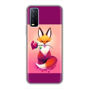 Чехлы с картинкой Лисички для ViVO Y20 (VPrint) (Лисичка с розочкой)