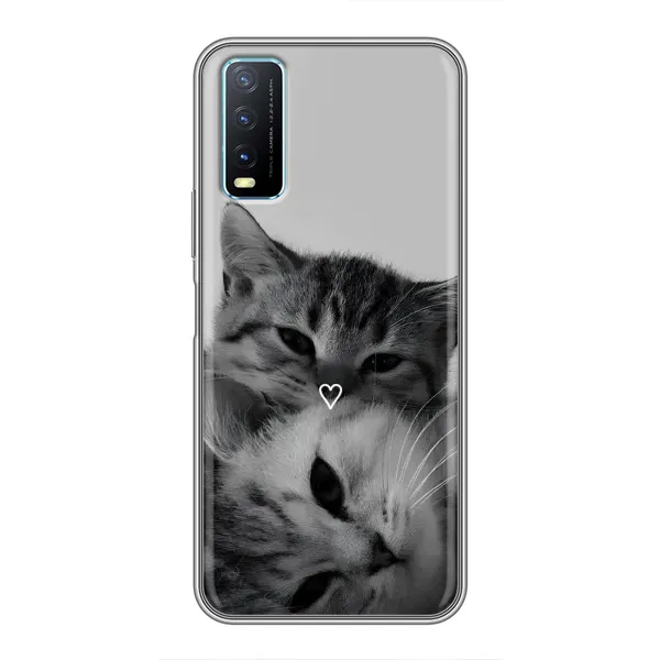 Чохол з принтом «Пара котів» для Vivo Y20