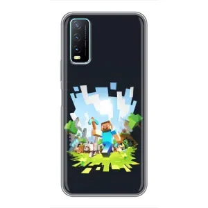 Чехол Майнкрафт на ViVO Y20 (AlphaPrint) Minecraft (персонажи Minecraft)