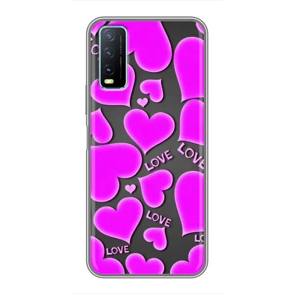 Чохол з принтом «Pink hearts» для Vivo Y20 Чохол з принтом «Pink hearts» для Vivo Y20
