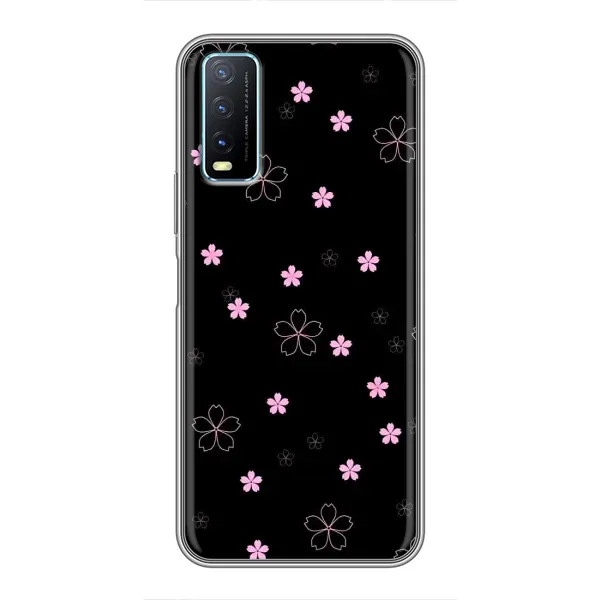 Чехол с принтом «Розовые цветы на черном» для Vivo Y20 Чехол с принтом «Розовые цветы на черном» для Vivo Y20