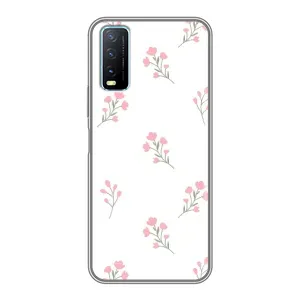 Чехол с розовым рисунком для ViVO Y20 (Розовые цветы)