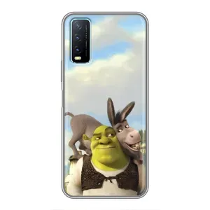 Чехол с мультфильмом Шрек на ViVO Y20 (Шрек и Осел)