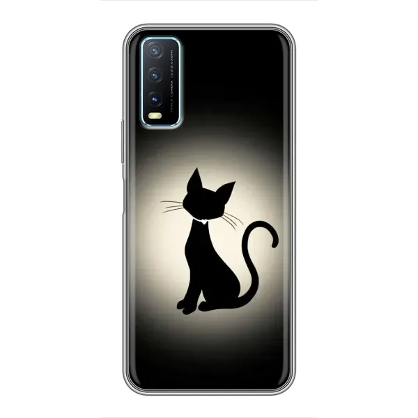 Чохол з принтом «Силует котика» для Vivo Y20