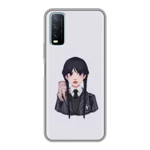 Чехлы Венсдей на ViVO Y20 Уэнсдей (AlphaPrint) (Уэнздей и Вещь)