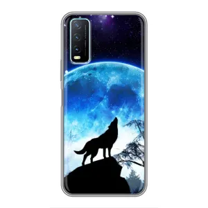 Защитные чехлы для Виво у20 (AlphaPrint) (ХИТ продаж) ВОЛК (Волк на луну)