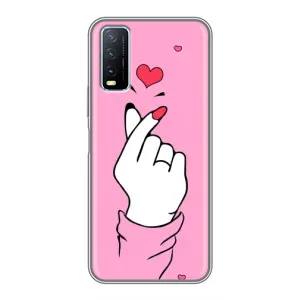 Чехол с принтом для ViVO Y20 (AlphaPrint - Знак сердечка)