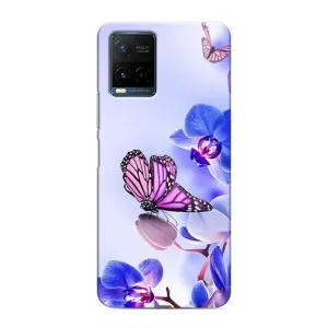 Чохли з квітами для Vivo Y21 / Y21s (VPrint) (Метелик на квітах)