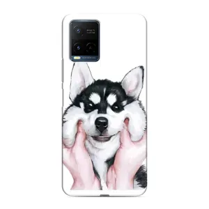 Чехлы с собаками для Vivo Y21 / Y21s (VPrint) (Довольный Хаски)