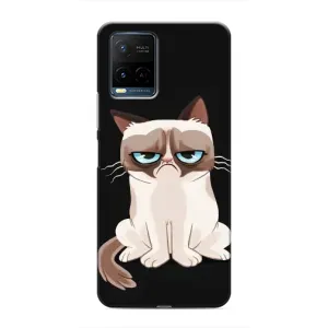 Чехол с принтом для Vivo Y21 / Y21s (AlphaPrint) Модные коты (Грустный кот)