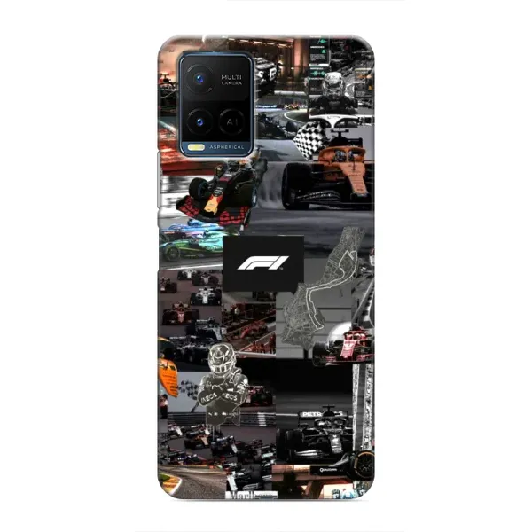 Чехол с принтом «Гоночный коллаж Ф1» для Vivo Y21 / Y21s Чехол с принтом «Гоночный коллаж Ф1» для Vivo Y21 / Y21s