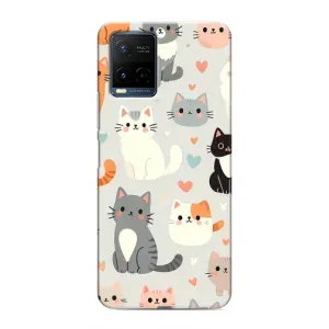Чехол с рисунком кот на Vivo Y21 / Y21s (Коллаж котов)