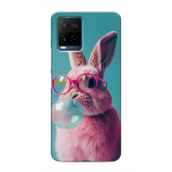 Чехол с принтом «Кролик в очках» для Vivo Y21 / Y21s