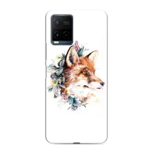 Чехлы с картинкой Лисички для Vivo Y21 / Y21s (VPrint) (Лисичка в цветочках)