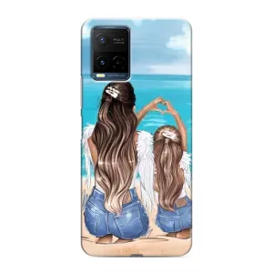 Чехол с печатью для Vivo Y21 / Y21s - (Мама с ребенком) (AlphaPrint) (Мама с доченькой)