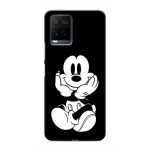 Эксклюзивный чехол для Vivo Y21 / Y21s (AlphaPrint - Мультяшные) (Микки на черном)