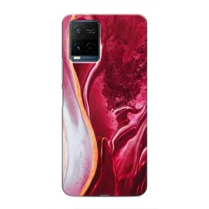 Чохол для ViVO Y21 / Y21s - з принтом (Дизайнерські) (AlphaPrint) (Мрамор червоний)