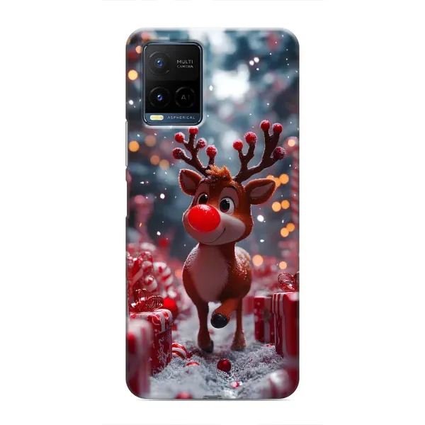 Чехол с принтом «Олень среди подарков» для Vivo Y21 / Y21s