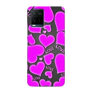 Чехлы для любимой на ViVO Y21 / Y21s (VPrint) (Pink hearts)
