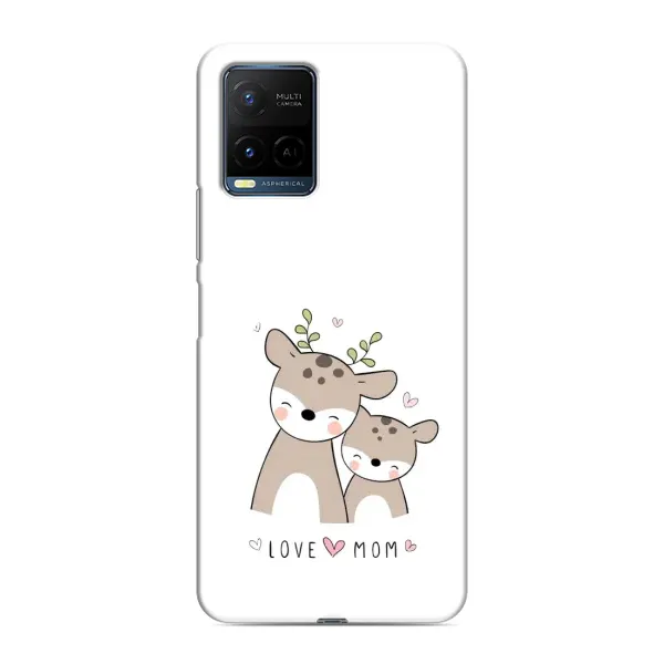 Чехол с принтом «Оленята мама и малыш» для Vivo Y21 / Y21s