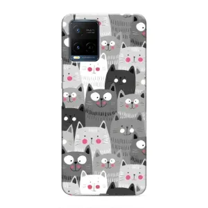 Чехлы с Котиками для Vivo Y21 / Y21s (VPrint) (Рисованные котики)