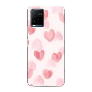 Чохол з розовим принтом для Vivo Y21 / Y21s (Рожеві сердечки)