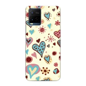 Чехлы для любимой на ViVO Y21 / Y21s (VPrint) (Сердечки)