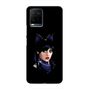 Чехлы Венсдей на Vivo Y21 / Y21s Уэнсдей (AlphaPrint) (серьезная Уэнздей)