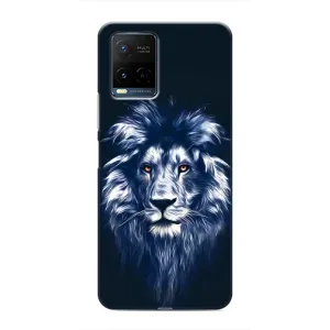 Чехол со Львом для Vivo Y21 / Y21s (VPrint) (Синий Лев)